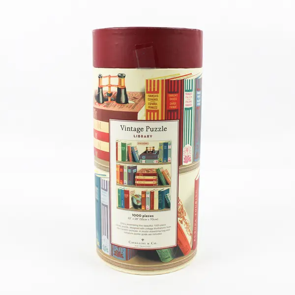 Cavallini & Co. Bibliothèque Vintage 1000 Pc Jigsaw Puzzle 2021 Complete
