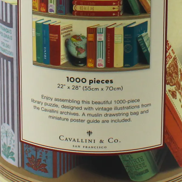 Cavallini & Co. Bibliothèque Vintage 1000 Pc Jigsaw Puzzle 2021 Complete