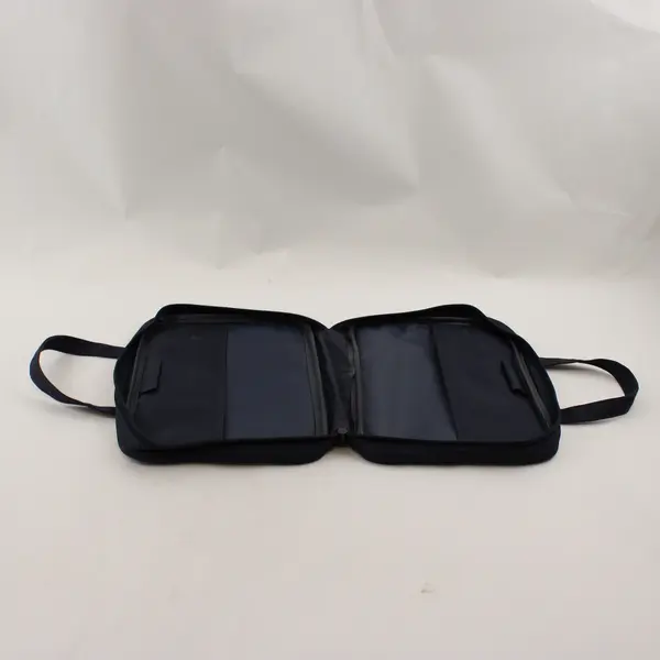 Footprints Scripture Canvas Bible Cover Bag Navy Blue Zipper Handle