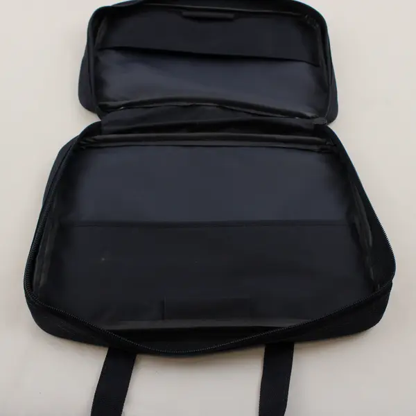 Footprints Scripture Canvas Bible Cover Bag Navy Blue Zipper Handle