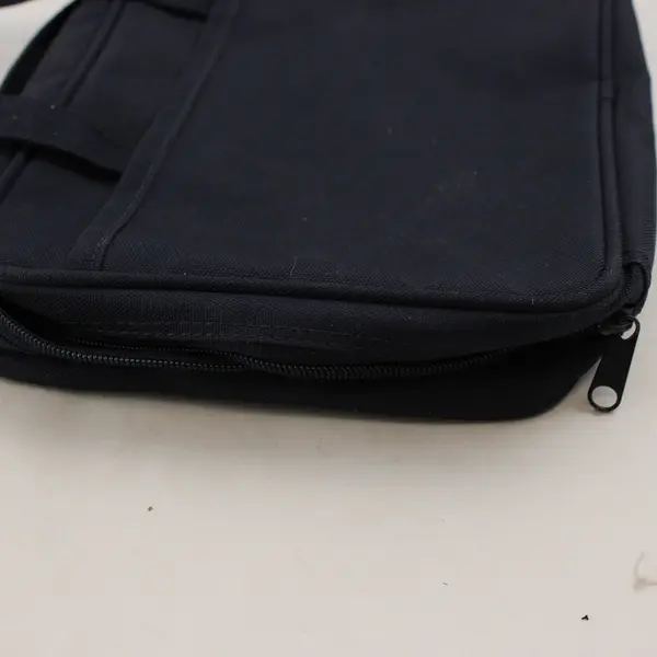 Footprints Scripture Canvas Bible Cover Bag Navy Blue Zipper Handle