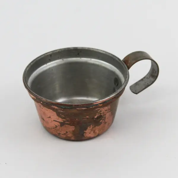 Antique Flat Bottom Ship's Copper Kettle With A Cup Lid
