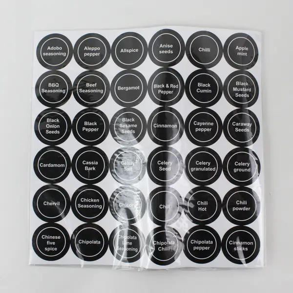 Stainless Steel And Glass 16 Jar Revolving Spice Rack With Labels