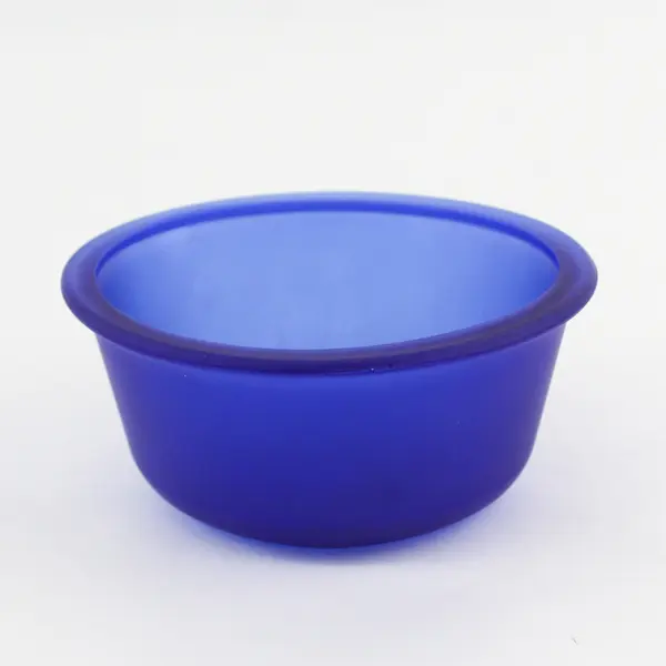 Anchor Hocking 10 Ounce Oval Frosted Cobalt Blue Glass Bowl 1019