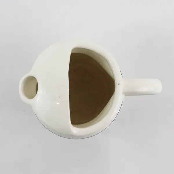 White Ceramic Pitcher Or Creamer With Cobalt Blue Pineapple 5.5"