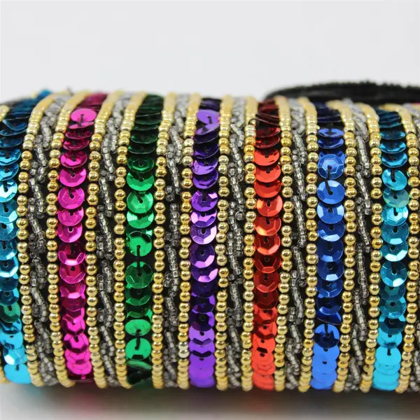 Multicolor Beaded Sequin Crossbody Hard Shell Purse