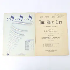 Lot Of 2 Vintage Sheet Music from 1942 Featuring Ay Ay Ay and The Holy City