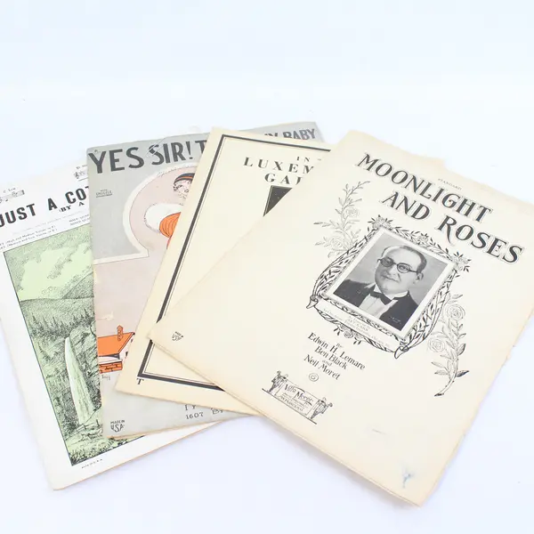 Antique Lot Of 4 Sheet Music 1925 Just A Cottage Small Yes Sir! That's My Baby