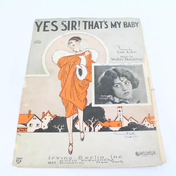 Antique Lot Of 4 Sheet Music 1925 Just A Cottage Small Yes Sir! That's My Baby