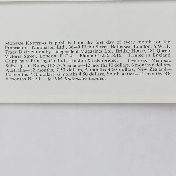 Vintage Modern Knitting Magazine Machine Knitting July 1971 With Tension Chart