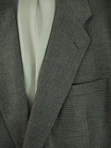 Vintage Haslton Gray Geometric Woven Men's Suit Jacket Size 44R Union Made