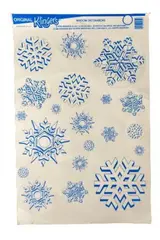 Vintage Klingers Snowflake Window Clings Blue White Holiday Decor 1989
