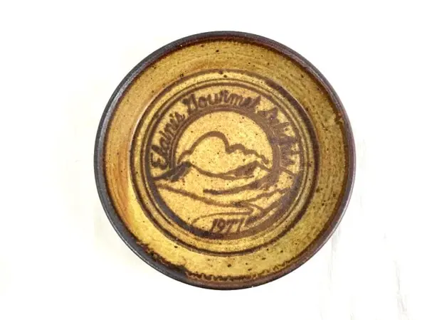 Hand Crafted Elaine's Gourmet Delights 1977 Pottery Bowl 12in Studio Art