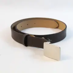 Women's Western Belt Buckle Size 6P Brown Gold Toned 31" Long Pre-Owned