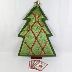 Vintage Christmas Tree Wall Hanging Decoration with Cards 25.5" Pre-Owned