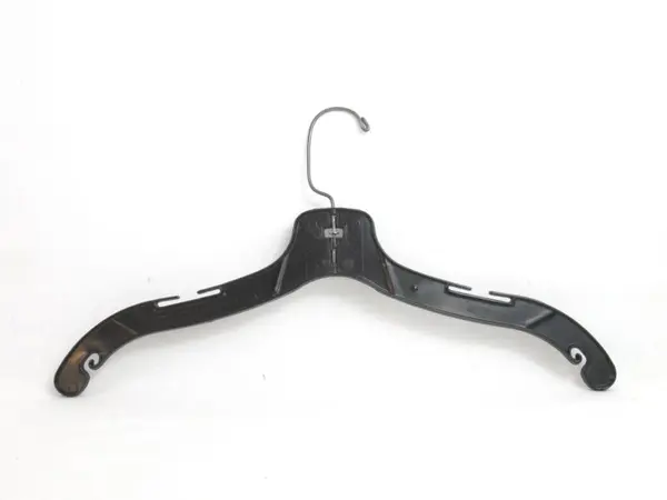 Black Plastic Retail Hangers Lot Of 30 Hook Double Notched Durable Heavy Duty 