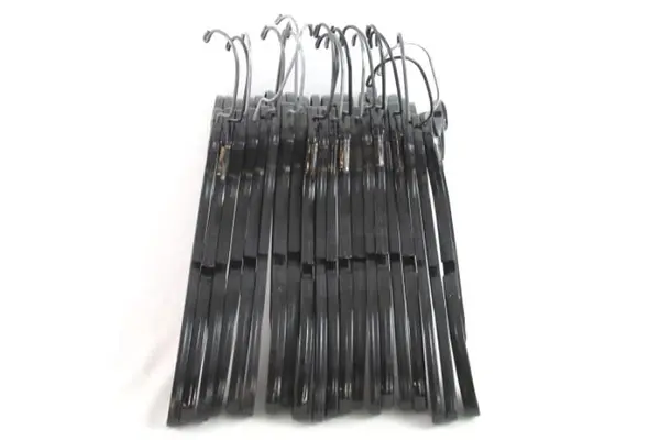 Black Plastic Retail Hangers Lot Of 30 Hook Double Notched Durable Heavy Duty 