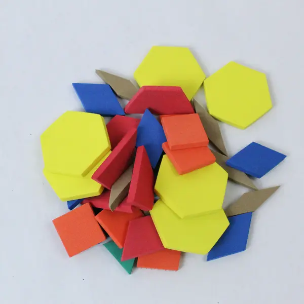 Lot of 6 Foam Pattern Block Shapes - Math Manipulatives for Learning