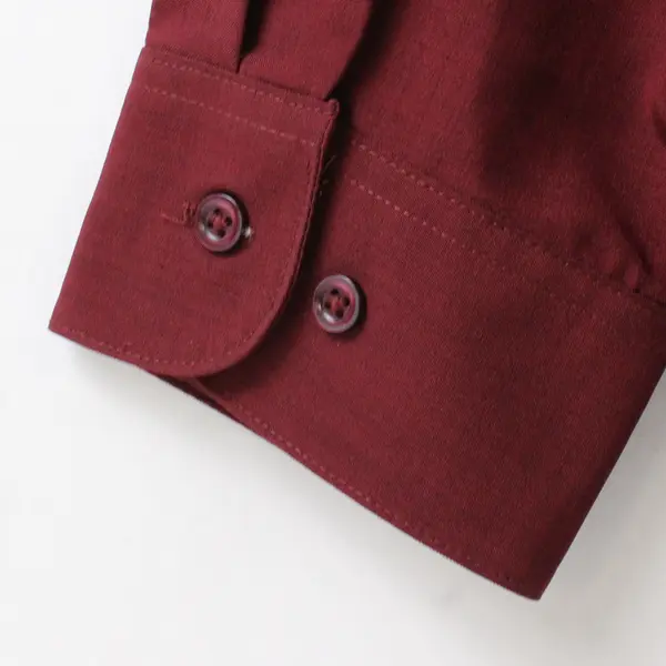 A+ Maroon Red Stand Collar Long-Sleeved Button-Up Women's Size XL