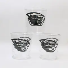 Lot of 3 Vintage Oregon State OSU Beavers Clear Plastic Cups 10oz