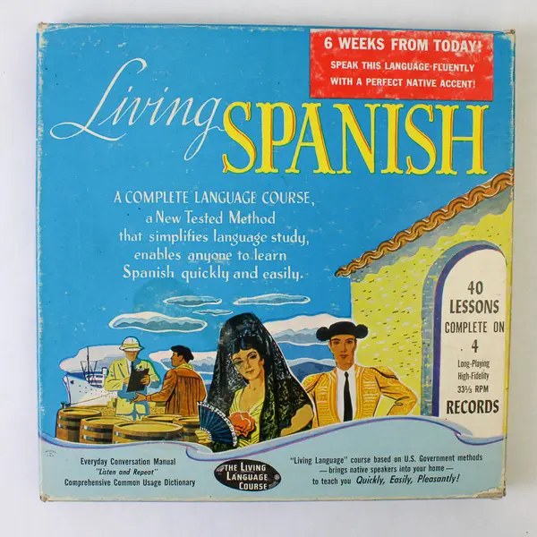 Living Spanish 4 Record Set with 2 Booklets Language Course 10" Vinyl Record