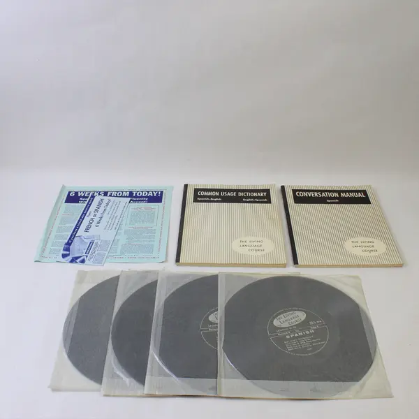 Living Spanish 4 Record Set with 2 Booklets Language Course 10" Vinyl Record