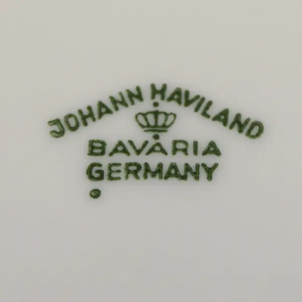 Lot Of 4 Johann Haviland Blue Garland Patterned Silver Trim Dinner Plates 10.25"