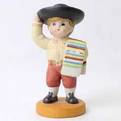 Porcelain Figurine Young Boy Traditional Attire Collectible 4.25in