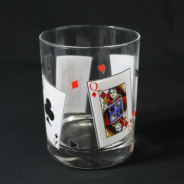 Set Of 3 Luminarc Playing Card Party Old Fashioned Glasses