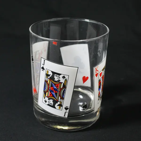 Set Of 3 Luminarc Playing Card Party Old Fashioned Glasses