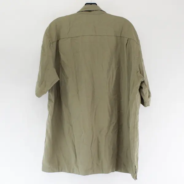 Van Heusen Studio Beige Short-Sleeved Button-Up Men's Large 16-16.5