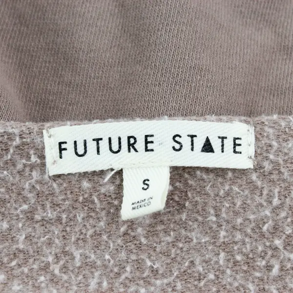 Future State Mauve Long-Sleeved V-Neck Cropped Sweatshirt Top Women's Small
