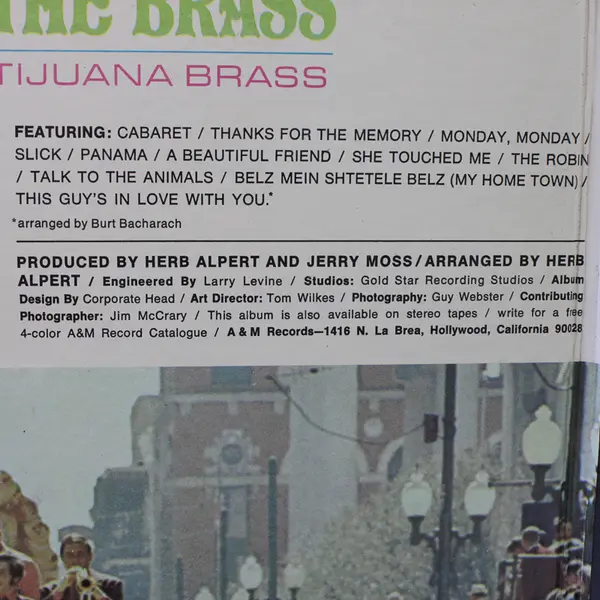 The Beat Of The Brass: Herb Alpert & The Tijuana Brass 12" Vinyl Record