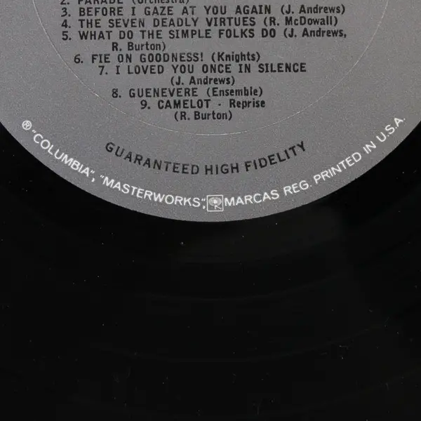 Camelot Original Broadway 12" Vinyl Record