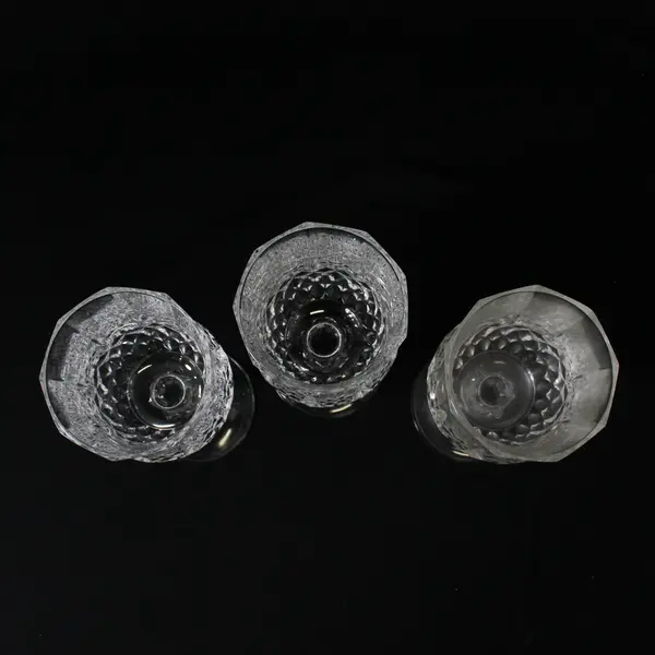 Lot Of 3 Cristal D'Arques Durand Longchamp Pattern Glass Water Goblet 7.25" Tall
