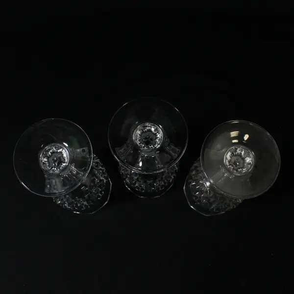 Lot Of 3 Cristal D'Arques Durand Longchamp Pattern Glass Water Goblet 7.25" Tall