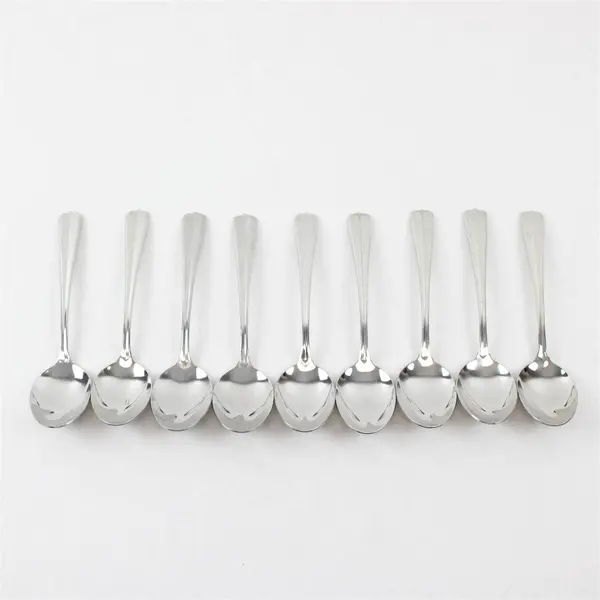 Set of 9 Oneida Gala-Impulse Stainless Steel Soup Spoons