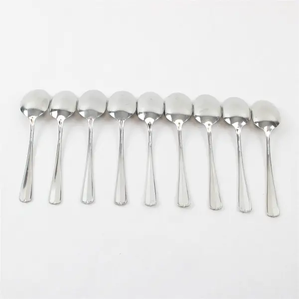 Set of 9 Oneida Gala-Impulse Stainless Steel Soup Spoons