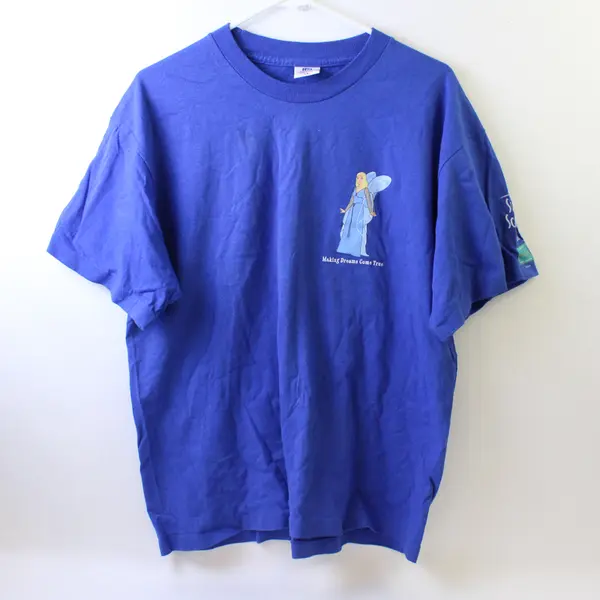 Superior Disney Blue Fairy Short Sleeve T-Shirt 100% Cotton Blue Women's Size XL