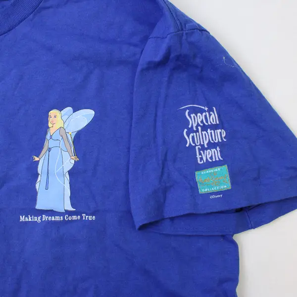 Superior Disney Blue Fairy Short Sleeve T-Shirt 100% Cotton Blue Women's Size XL