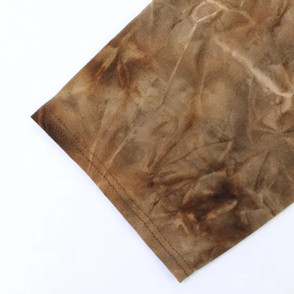 Elementz Tie Dye Brown Quarter Length Sleeve Blouse Top Women's Size XL