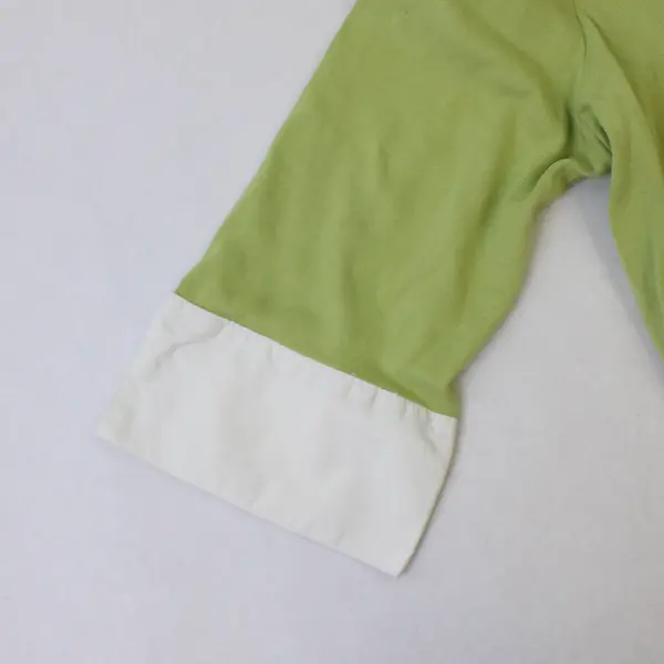 White Stag Faux Layer Green/White Elbow Length Sleeve Top Women's Size XL