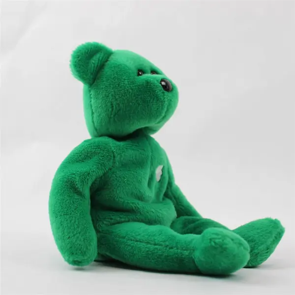Lot Of 2 TY Beanie Babies Erin 1997 Green Bear With & Without Tag Plush Doll Toy