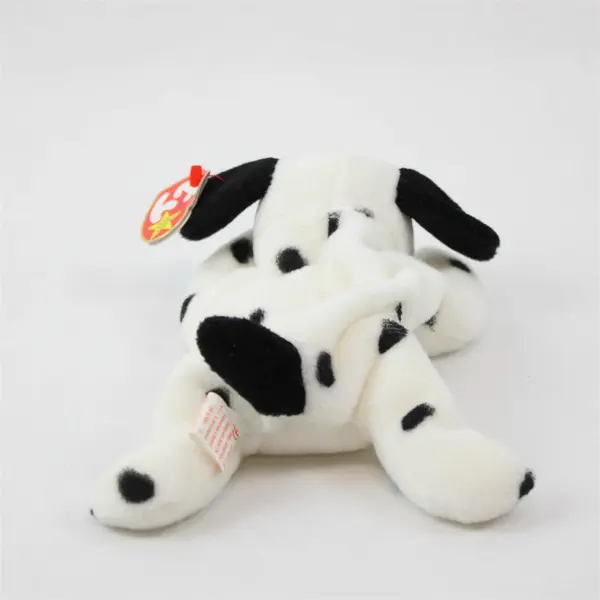 TY Beanie Babies Dotty 1996 White/Black Dalmatian With Ear Tag Plush Doll Toy