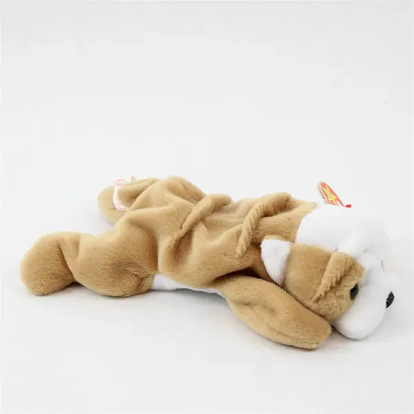Ty Beanie Babies Wrinkles 1996 White/Brown Bulldog With Tag Plush Doll Toy
