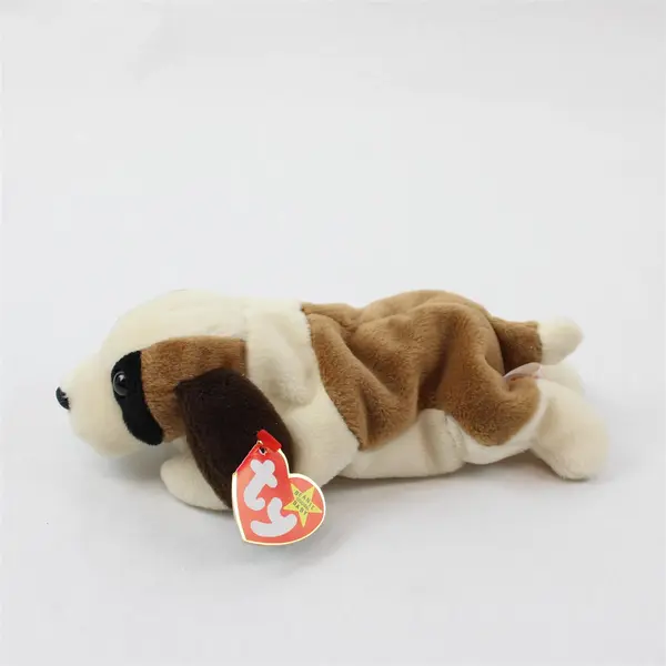 Lot Of 2 Ty Beanie Babies Bernie St. Bernard Style 4109 & No Tag Pugsly Pug 1996