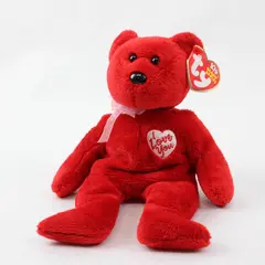 TY Beanie Babies Secret 2003 Red "I Love You" Bear With Tag Plush Doll Toy