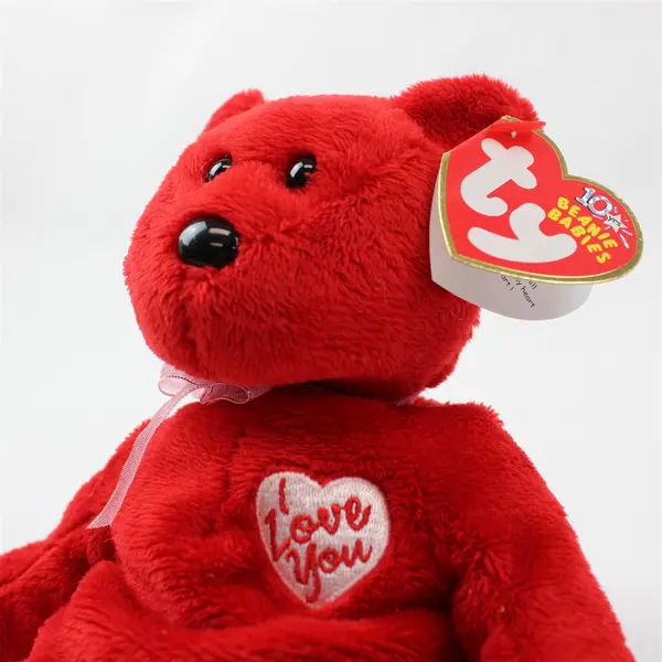 TY Beanie Babies Secret 2003 Red "I Love You" Bear With Tag Plush Doll Toy