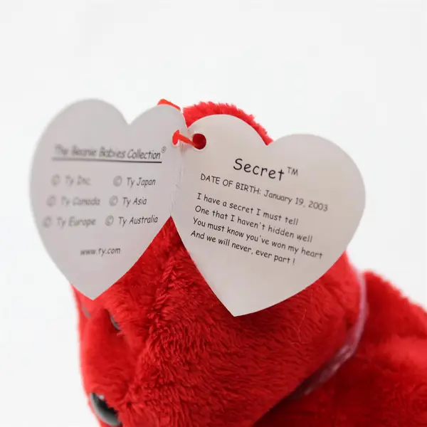 TY Beanie Babies Secret 2003 Red "I Love You" Bear With Tag Plush Doll Toy