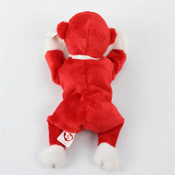 TY Beanie Babies Valentine 2003 Red/White Heart Monkey With Tag Plush Doll Toy